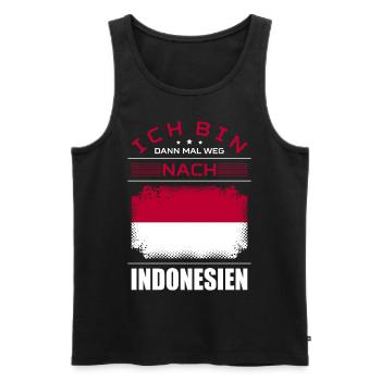 Ich Bin Dann Mal Weg Nach Indonesien Fahne Urlaub - Männer Premium Bio Tank Top - Schwarz - Vorne - Michal (187cm)