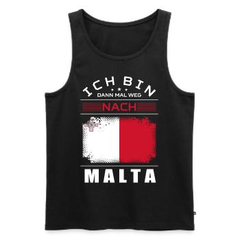 Ich Bin Dann Mal Weg Nach Malta Fahne Urlaub - Männer Premium Bio Tank Top - Schwarz - Vorne - Michal (187cm)
