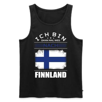 Ich Bin Dann Mal Weg Nach Finnland Fahne Urlaub - Männer Premium Bio Tank Top - Schwarz - Vorne - Michal (187cm)