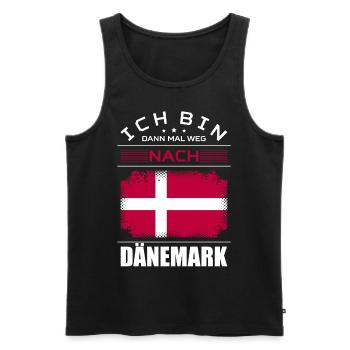 Ich Bin Dann Mal Weg Nach Dänemark Fahne Urlaub - Männer Premium Bio Tank Top - Schwarz - Vorne - Michal (187cm)