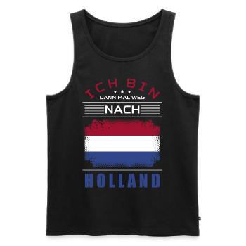Ich Bin Dann Mal Weg Nach Holland Fahne Urlaub - Männer Premium Bio Tank Top - Schwarz - Vorne - Michal (187cm)