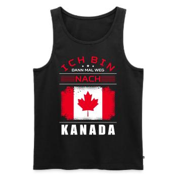 Ich Bin Dann Mal Weg Nach Kanada Fahne Urlaub - Männer Premium Bio Tank Top - Schwarz - Vorne - Michal (187cm)