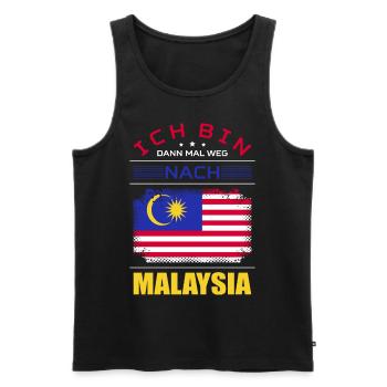Ich Bin Dann Mal Weg Nach Malaysia Fahne Urlaub - Männer Premium Bio Tank Top - Schwarz - Vorne - Michal (187cm)