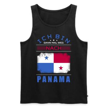 Ich Bin Dann Mal Weg Nach Panama Fahne Urlaub - Männer Premium Bio Tank Top - Schwarz - Vorne - AI Model Male 178 light (178cm)