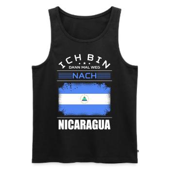 Ich Bin Dann Mal Weg Nach Nicaragua Fahne Urlaub - Männer Premium Bio Tank Top - Schwarz - Vorne - Michal (187cm)