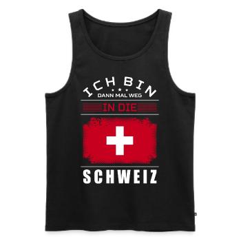 Ich Bin Dann Mal Weg Nach Schweiz Fahne Urlaub - Männer Premium Bio Tank Top - Schwarz - Vorne - Michal (187cm)