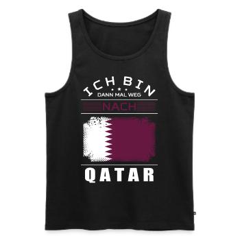 Ich Bin Dann Mal Weg Nach Qatar Fahne Urlaub - Männer Premium Bio Tank Top - Schwarz - Vorne - AI Model Male 178 light (178cm)