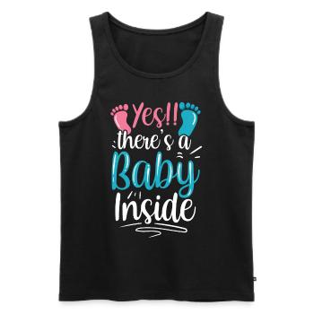 Ja Da Ist Ein Baby Drin Baby Inside Schwanger Süß - Männer Premium Bio Tank Top - Schwarz - Vorne - Michal (187cm)