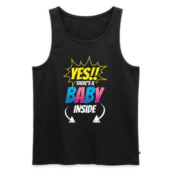 Ja Da Ist Ein Baby Drin Süß Schwanger Baby Inside - Männer Premium Bio Tank Top - Schwarz - Vorne - Michal (187cm)