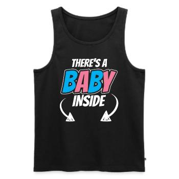 Da Ist Ein Baby Drin Schwanger Baby Inside Süß - Männer Premium Bio Tank Top - Schwarz - Vorne - Michal (187cm)