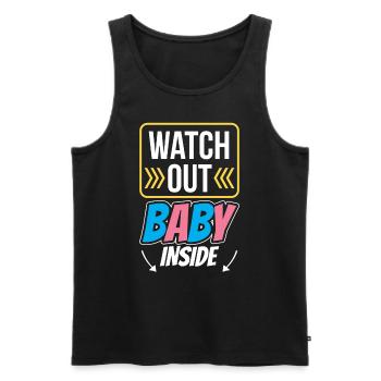 Achtung Baby Inside Schwangerschaft Schwanger Süß - Männer Premium Bio Tank Top - Schwarz - Vorne - Michal (187cm)