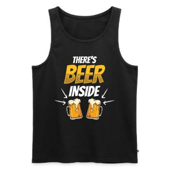Da Ist Bier Drin Trinker Trinken Beer Inside - Männer Premium Bio Tank Top - Schwarz - Vorne - Michal (187cm)