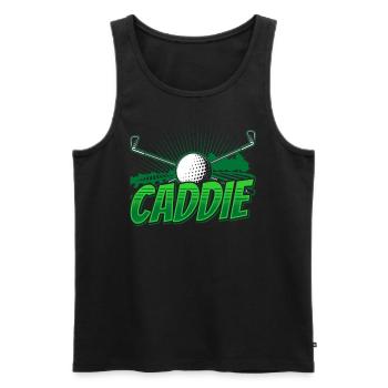 Caddie Profession Golfing Golfer Golfer Golf - Men's Premium Organic Tank Top - black - Front - AI Model Male 178 light (178cm)