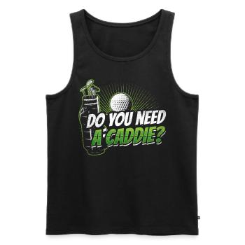 Do you need a caddie? Golfing Caddie Golf - Men's Premium Organic Tank Top - black - Front - AI Model Male 178 light (178cm)