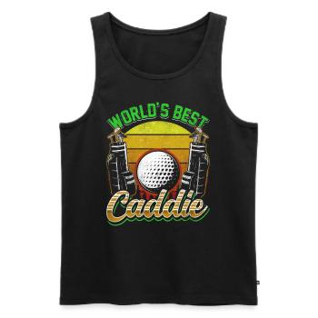 The best caddie in the world Golf golfing golfer golf - Men's Premium Organic Tank Top - black - Front - AI Model Male 178 light (178cm)