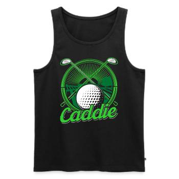 Caddie Golf Golf Golfer Profession - Men's Premium Organic Tank Top - black - Front - AI Model Male 178 light (178cm)