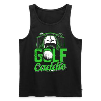 Golf Caddie Profession Golfing Golfer - Men's Premium Organic Tank Top - black - Front - AI Model Male 178 light (178cm)