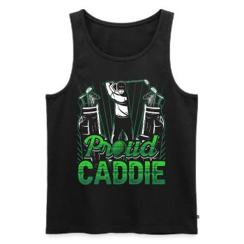 Proud Caddie Golfing Golf Golfer Profession - Men's Premium Organic Tank Top - black - Front - AI Model Male 178 light (178cm)