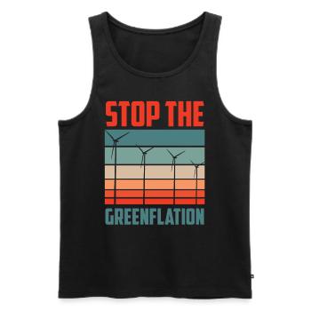 Stop Greenflation Green Inflation Energy - Men's Premium Organic Tank Top - black - Front - Michal (187cm)