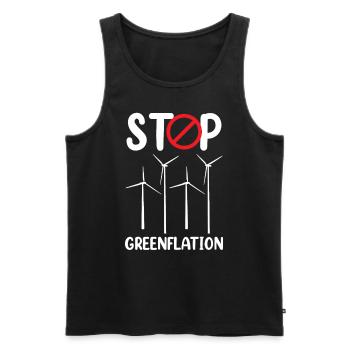 Greenflation Stop Inflation Énergie verte - Débardeur bio Premium Homme - noir - Devant - Michal (187cm)