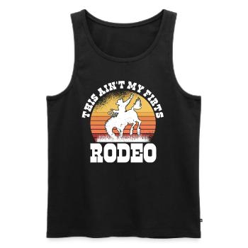 Rodéo Western Cowboy Wild West Retro Horse - Débardeur bio Premium Homme - noir - Devant - AI Model Male 178 light (178cm)