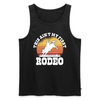 Rodéo Western Cowboy Wild West Retro Horse - Débardeur bio Premium Homme - noir - Devant - AI Model Male 178 light (178cm)