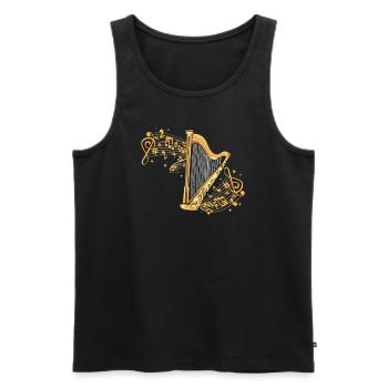 Harfe I Saiteninstrument Musik Motiv für Harfen - Männer Premium Bio Tank Top - Schwarz - Vorne - Michal (187cm)