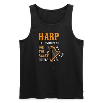Harfe I Saiteninstrument Musik Motiv für Harfen - Männer Premium Bio Tank Top - Schwarz - Vorne - Michal (187cm)