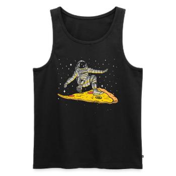 Pizza Astronaut Amateur de restauration rapide - Débardeur bio Premium Homme - noir - Devant - Michal (187cm)