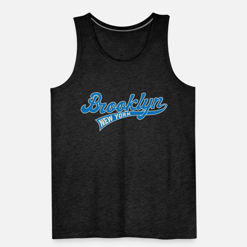 Hometown, Brooklyn, New York, Baseball Script, Men's Premium Organic Tank Top