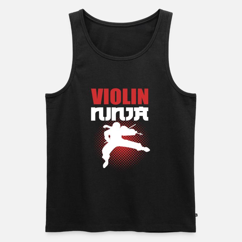 Violon Ninja Violoniste - Débardeur bio Premium Homme - noir
