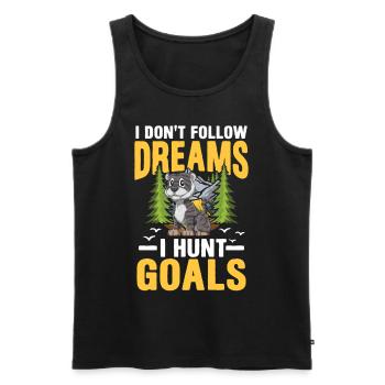I Don't Follow Dreams I Hunt Goals - Männer Premium Bio Tank Top - Schwarz - Vorne - Michal (187cm)