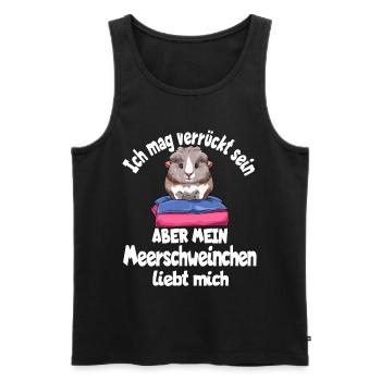Ich mag verrückt sein aber mein Meerschweinchen - Männer Premium Bio Tank Top - Schwarz - Vorne - Michal (187cm)