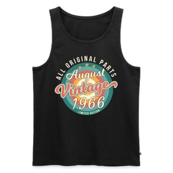 1966 August Retro - Männer Premium Bio Tank Top - Schwarz - Vorne - Michal (187cm)