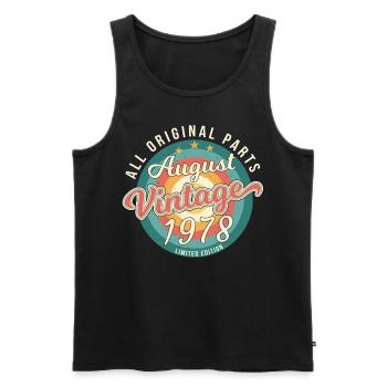 August 1978 Geschenkidee - Männer Premium Bio Tank Top - Schwarz - Vorne - Michal (187cm)