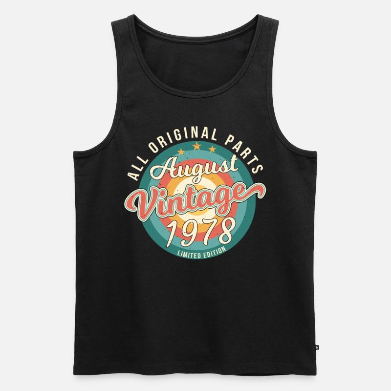 August 1978 Geschenkidee - Männer Premium Bio Tank Top - Schwarz