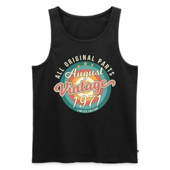1971 August Alles Original - Männer Premium Bio Tank Top - Schwarz - Vorne - Michal (187cm)