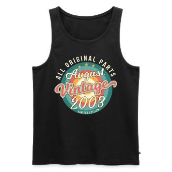 Vintage August 2003 - Men's Premium Organic Tank Top - black - Front - Michal (187cm)