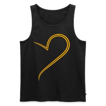 Simpeles Halbes Gelbes Herz - Männer Premium Bio Tank Top - Schwarz - Vorne - Michal (187cm)