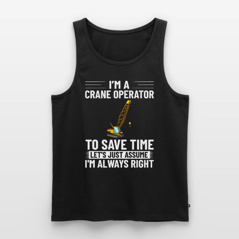 Crane Operator Construction Worker Crane Tower Training Men's Premium Organic Tank Top