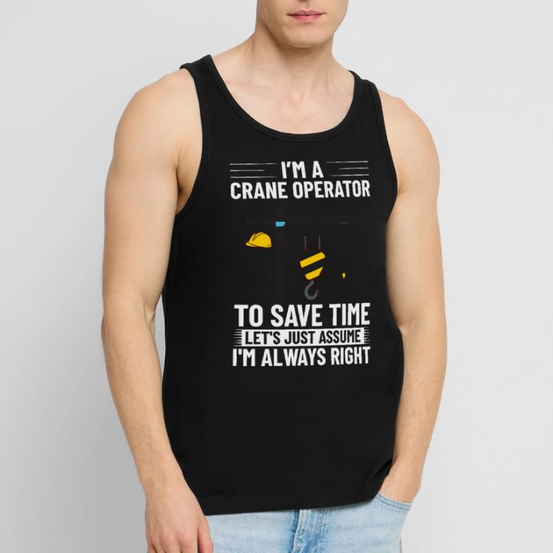 Crane Operator Construction Worker Crane Tower Training Men's Premium Organic Tank Top