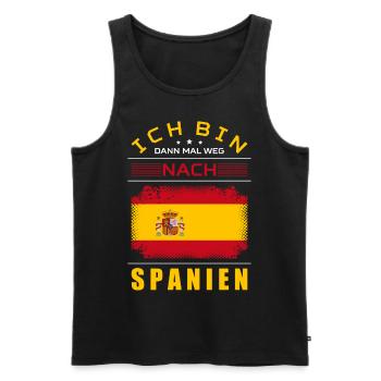 Ich Bin Dann Mal Weg Nach Spanien Fahne Urlaub - Männer Premium Bio Tank Top - Schwarz - Vorne - Michal (187cm)