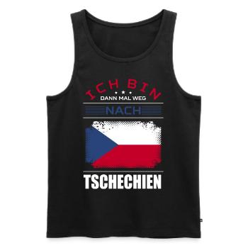 Ich Bin Dann Mal Weg Nach Tschechien Fahne Urlaub - Männer Premium Bio Tank Top - Schwarz - Vorne - Michal (187cm)