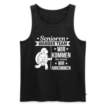 Senioren Wander Team Schildkröte Pensionisten - Männer Premium Bio Tank Top - Schwarz - Vorne - Michal (187cm)