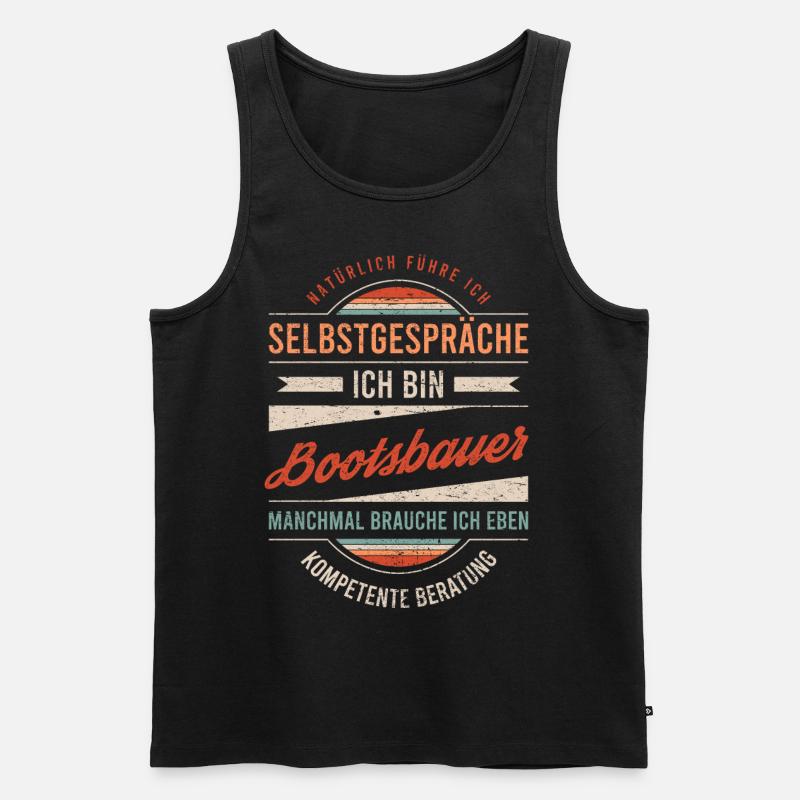 Bootsbauer Arbeitskollege Kollege Geschenk Retro - Männer Premium Bio Tank Top - Schwarz