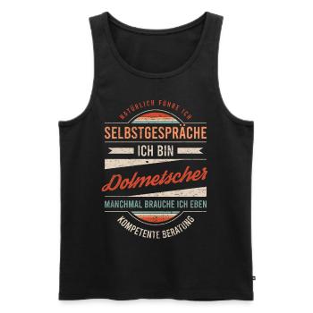 Dolmetscher Arbeitskollege Kollege Geschenk Retro - Männer Premium Bio Tank Top - Schwarz - Vorne - AI Model Male 178 light (178cm)