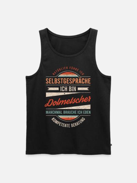Dolmetscher Arbeitskollege Kollege Geschenk Retro - Männer Premium Bio Tank Top - Schwarz
