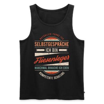 Fliesenleger Arbeitskollege Kollege Geschenk Retro - Männer Premium Bio Tank Top - Schwarz - Vorne - Michal (187cm)