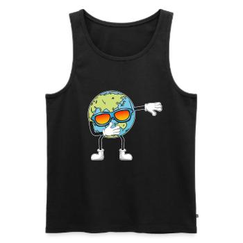Terre Dab Danse Jour de la Terre Dabbing Planète Drôle - Débardeur bio Premium Homme - noir - Devant - Michal (187cm)