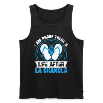 Life after La Chancla, Spanish, Mexican, - Men's Premium Organic Tank Top - black - Front - AI Model Male 178 light (178cm)